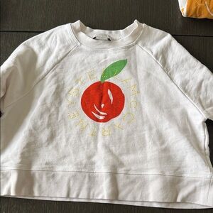 Stella Mcartney White Kids Sweatshirt with Red Apple Graphic 8Y